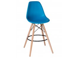 Стул барный DOBRIN DSW BAR, ножки светлый бук, цвет сиденья голубой (BE-02)