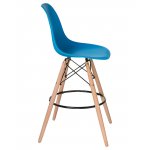 Стул барный DOBRIN DSW BAR, ножки светлый бук, цвет сиденья голубой (BE-02)