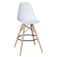 Стул барный DOBRIN DSW BAR, ножки светлый бук, цвет сиденья белый (W-02) Стул барный DOBRIN DSW BAR, ножки светлый бук, цвет сиденья белый (W-02)