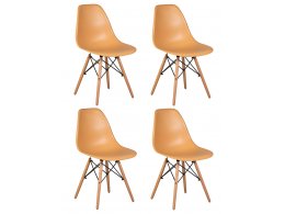 Набор 4 шт Стул обеденный DOBRIN DSW, ножки светлый бук, цвет персиковый (NX-Y-06)