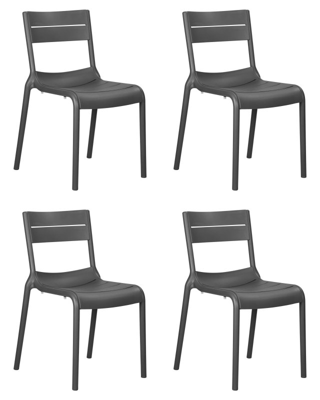 Набор 4 шт Стул обеденный DOBRIN TIM, темно-серый (GR-04)