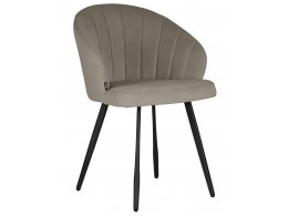 Стул обеденный DOBRIN NAOMI, ЭМАЛЬ ЧЕРНЫЙ МУАР велюр Catania Cocoa