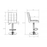 Стул барный DOBRIN KRUGER, серый