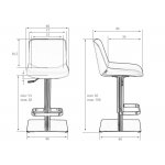 Стул барный DOBRIN ALDO, белый PU P23, основание из нержавеющей стали