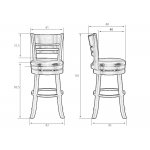 Набор 2 шт Вращающийся полубарный стул DOBRIN WILLIAM COUNTER, шоколад, кремовый