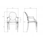 Стул обеденный DOBRIN LOUIS GHOST, цвет прозрачный