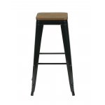 Стул барный TOLIX черный глянцевый + темное дерево KD 4 шт.