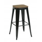 Стул барный TOLIX черный глянцевый + темное дерево KD 4 шт.