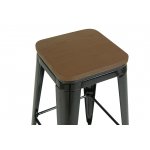 Стул барный TOLIX черный глянцевый + темное дерево KD 4 шт.