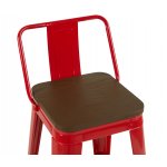 Стул барный TOLIX со спинкой красный глянцевый + темное дерево KD 4 шт.