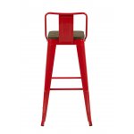 Стул барный TOLIX со спинкой красный глянцевый + темное дерево KD 4 шт.