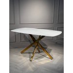 Стол обеденный Элис Рэк BS1803-140WT,140х80х76 см, белый/золото