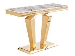Стол-консоль Адамант IST-804,120х40х78 см, небесный белый/золотой