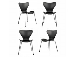 Комплект из 4-х стульев Seven Style чёрный с хромированными ножками