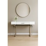 Стол-консоль Гарда-1 P-MJ-003, 120х40х76 см, белый/хром Стол-консоль Гарда-1 P-MJ-003, 120х40х76 см, белый/хром