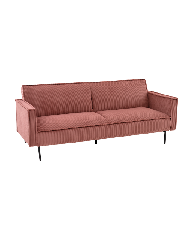 Диван прямой Кассель велюр рельефный коралловый