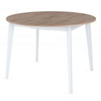 Стол Oslo круглый раскладной 110-140x110x76см, Дуб Навара, белый Стол Oslo круглый раскладной 110-140x110x76см, Дуб Навара, белый
