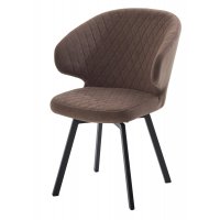 Стул ХИЛТОН 360 град., цвет B29 Шоколадный, велюр / черный каркас М-City