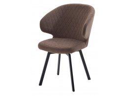 Стул ХИЛТОН 360 град., цвет B29 Шоколадный, велюр / черный каркас М-City