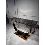 Стол-консоль Прайм IST-803,120х40х78 см, черный мрамор/золотой