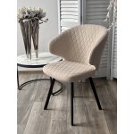 Стул ХИЛТОН 360 град., цвет B03 Бежевый, велюр / черный каркас М-City