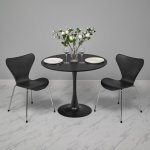 Комплект из 4-х стульев Seven Style чёрный с хромированными ножками