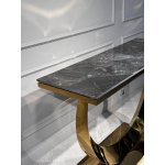Стол-консоль Прайм IST-803,120х40х78 см, черный мрамор/золотой