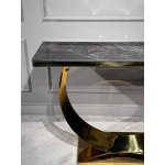 Стол-консоль Прайм IST-803,120х40х78 см, черный мрамор/золотой