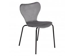 Стул Seven Style тёмно-серый велюр с чёрными ножками