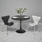 Комплект из 4-х стульев Seven Style чёрный с хромированными ножками