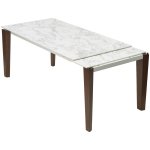 Стол ESMIR 180 MATTE ARABESCATO SOLID CERAMIC/ орех, ®DISAUR