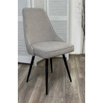 Стул БЕРТИ 360 град. поворот. B22 Серый, велюр / черный каркас, М-City