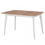 Стол Oslo раскладной 120-160x80x76см, Дуб Навара, белый Стол Oslo раскладной 120-160x80x76см, Дуб Навара, белый