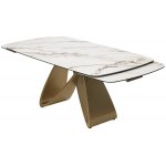 Стол PALACIO 180  KL-188 Контрастный мрамор матовый, итальянская керамика/ Шампань, ®DISAUR