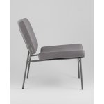 Кресло Эбигейл велюр серый, каркас серый