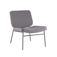 Кресло Эбигейл велюр серый, каркас серый