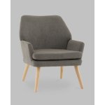 Кресло Харви серый деревянные ножки