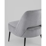 Кресло лаунж Бостон велюр рельефный светло-серый