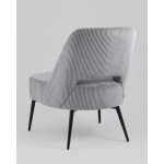 Кресло лаунж Бостон велюр рельефный светло-серый