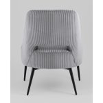 Кресло лаунж Бостон велюр рельефный светло-серый