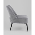 Кресло лаунж Бостон велюр рельефный светло-серый