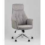 Кресло офисное TopChairs Neoma светло-серый экокожа ткань