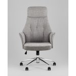 Кресло офисное TopChairs Neoma светло-серый экокожа ткань