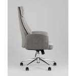 Кресло офисное TopChairs Neoma светло-серый экокожа ткань