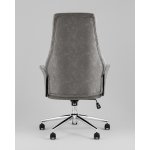 Кресло офисное TopChairs Neoma светло-серый экокожа ткань