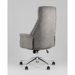 Кресло офисное TopChairs Neoma светло-серый экокожа ткань