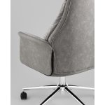 Кресло офисное TopChairs Neoma светло-серый экокожа ткань