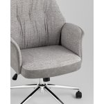 Кресло офисное TopChairs Neoma светло-серый экокожа ткань