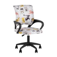 Кресло офисное TopChairs Simple SN Junior принт Blue Cats пластик черный