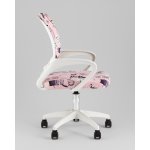 Кресло офисное TopChairs Simple SN Junior принт Pink Cats пластик белый